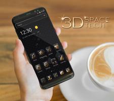Luxury Golden 3D Black Tech پوسٹر