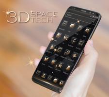 Luxury Golden 3D Black Tech اسکرین شاٹ 1