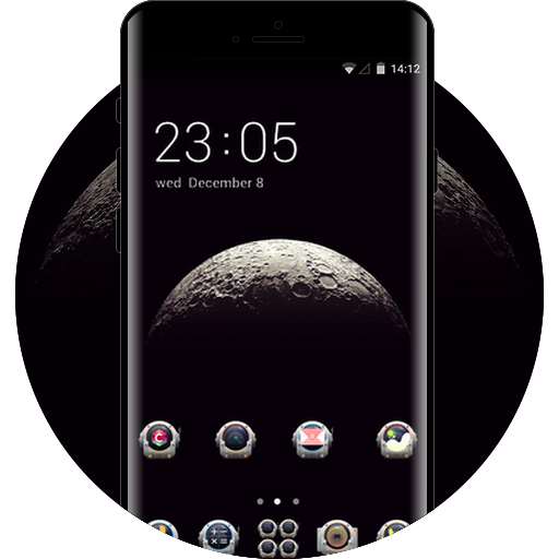 Moon Surface 3d Globe Launcher Theme