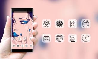 Girly theme wallpaper girl face hair features capture d'écran 3