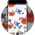 Graffiti art theme wallpaper birds vector 圖標