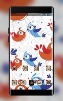 Graffiti art theme wallpaper birds vector โปสเตอร์