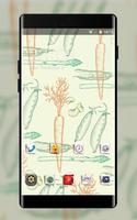 Graffiti theme cute minimal fruit wallpaper постер