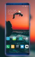 Theme for dusk man jumping water wallpaper Affiche