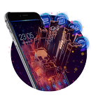 Dynamic city: magic night background theme HD icône