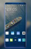 Theme for cargo ship on the sea wallpaper Affiche