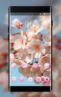 Spring theme blossom branch sky wallpaper پوسٹر