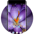 Purple theme for LG Q6 macro flower wallpaper آئیکن