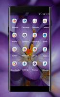 Purple theme for LG Q6 macro flower wallpaper اسکرین شاٹ 1