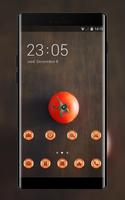 tomato theme minimalism wallpaper for galaxy phone 海報