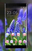 Emotion theme wallpaper muscari flowers leaves Affiche