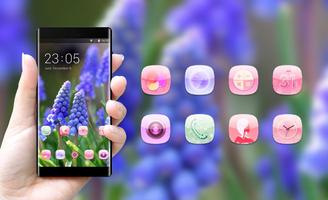 Emotion theme wallpaper muscari flowers leaves ảnh chụp màn hình 3