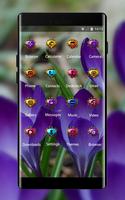 برنامه‌نما Emotion theme wallpaper purple green flowers عکس از صفحه