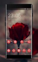 Emotion theme wallpaper red rose  stem flowers poster