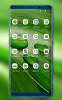 Theme for Nokia X Phone Mi 8 Pro green water drop स्क्रीनशॉट 1