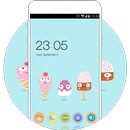 Cute Cartoon Ice Cream Theme:Tiffany blue Colour APK