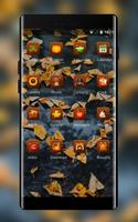 Theme for fall leaves love heart shape wallpaper ภาพหน้าจอ 1