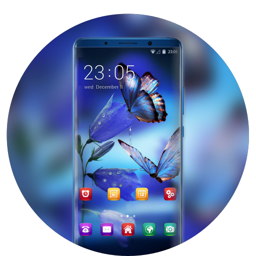 Theme for fluorescent butterfly wallpaper