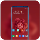 Theme for Xiaomi Mi 9 leaks red rose flowers ไอคอน