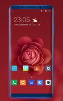 Theme for Xiaomi Mi 9 leaks red rose flowers Poster