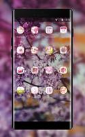 Flower theme pink blue nature bokeh tree captura de pantalla 1