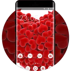 download Valentine Day theme red love hearts wallpaper APK