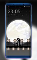 Theme for LG v30 moon night couple kiss Affiche