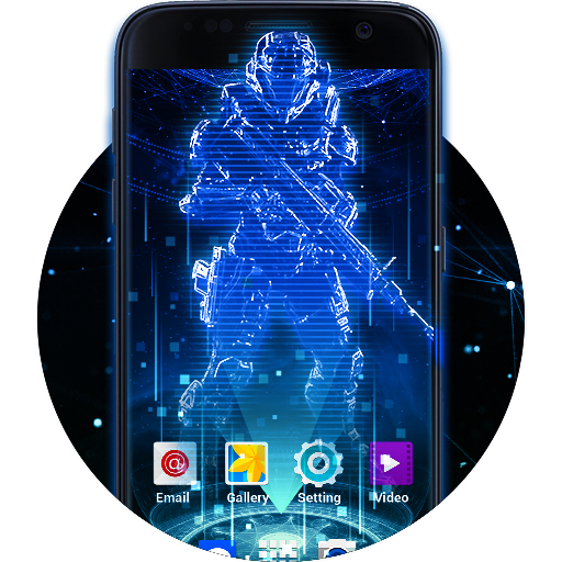 Futuristic Launcher Theme for Samsung S7: Hologram