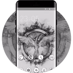 Drawings theme hunger games mockingjay black APK Herunterladen