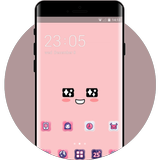 Cute pink theme kakao face wallpaper ikona