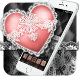 Silver Heart: Black and White Lace Theme