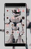 Tech theme wallpaper robot bw hand blue hi ภาพหน้าจอ 1