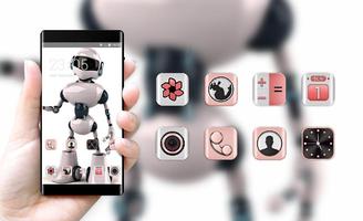 Tech theme wallpaper robot bw hand blue hi ภาพหน้าจอ 3