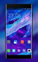 Theme for ice frost blue purple neon wallpaper Affiche
