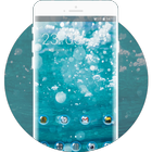 sea beach undersea bubbles theme icon