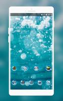 sea beach undersea bubbles theme ポスター