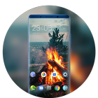 Theme for nature burning wood fire wallpaper icon