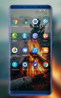 Theme for nature burning wood fire wallpaper syot layar 1