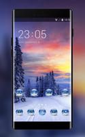 Poster Norway winter theme forest snow wallpaper