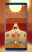 Theme for Mi Band 3 desert camel sun wallpaper पोस्टर