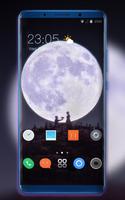 Theme for Mi Band 3 moon love night wallpaper โปสเตอร์