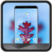 Theme for natural red leaf under ice wallpaper