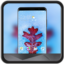 Theme for natural red leaf under ice wallpaper APK