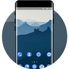 Theme for nokia7 deep blue mountain wallpaper-icoon