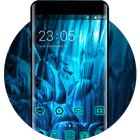 Neon Blue Live Wallpaper & Icon Pack icône