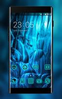 Neon Blue Live Wallpaper & Icon Pack پوسٹر