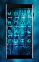 Neon Blue Live Wallpaper & Icon Pack capture d'écran 1