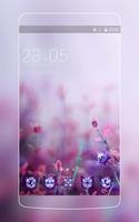 Purple Flower Launcher : Beautiful Nature hd Theme Poster