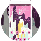 Pink Stylish Ice Cream Free Theme for Jio Phone biểu tượng
