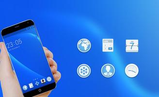 Neat Gentleman Launcher Neon Blue Theme screenshot 3